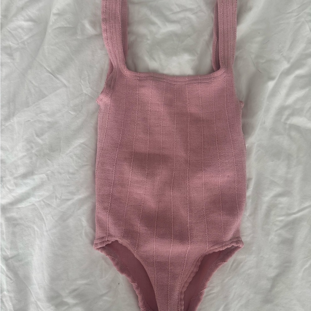 Hunza G Pink One Piece Swimsuit Classic Design
